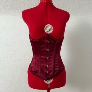 Orchard Corset Burgundy Steel Boned Corset